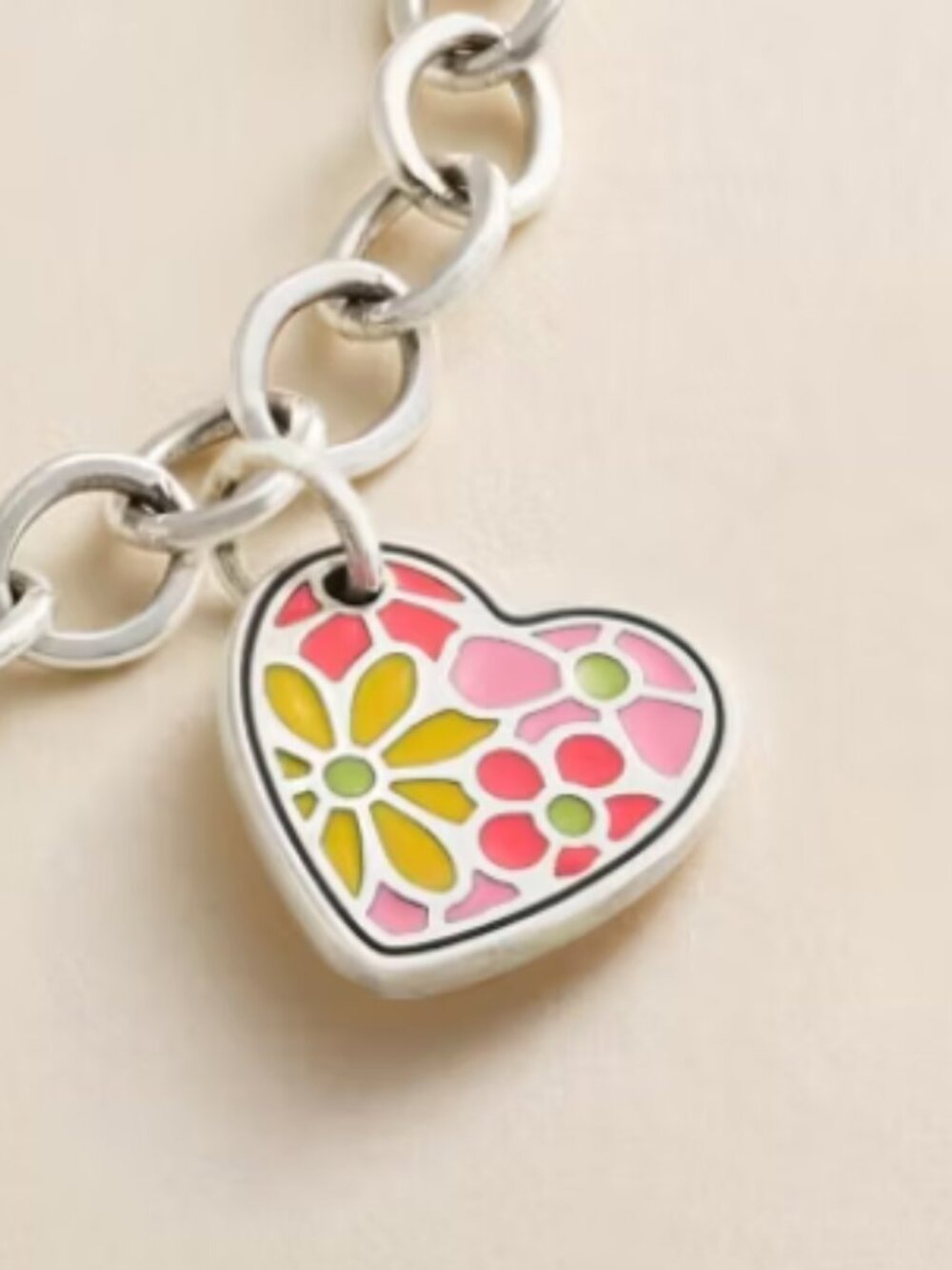 James Avery Enamel Groovy Heart Charm